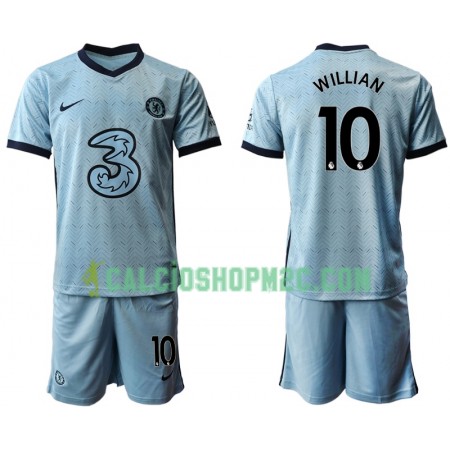 Chelsea Willian 10 Bambino Maglia Trasferta 2020/2021 Manica Corta (+ Pantaloncini)
